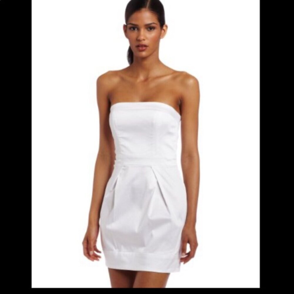 French Connection White Strapless Mini Dress